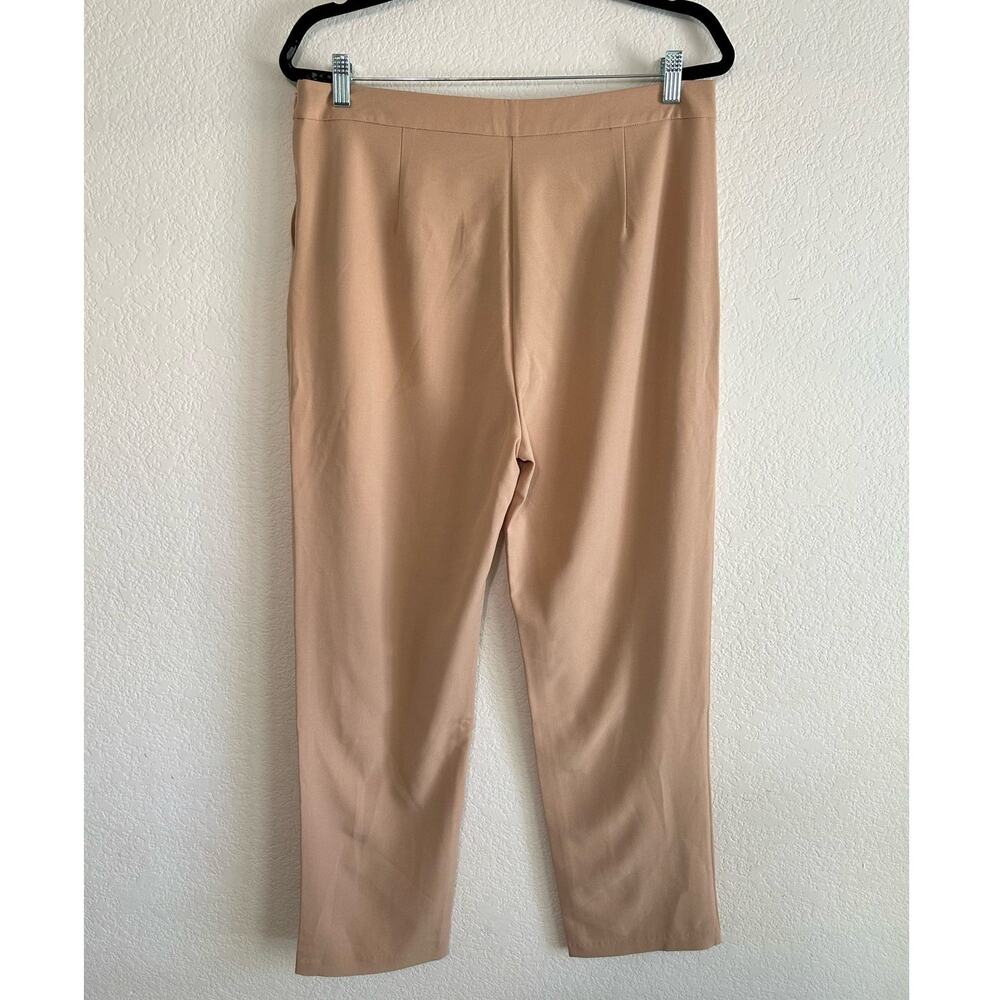 Lulus Kick It Beige High-Waisted Trousers Dress Pants Size XL Pleated Office NWT - Picture 3 of 15